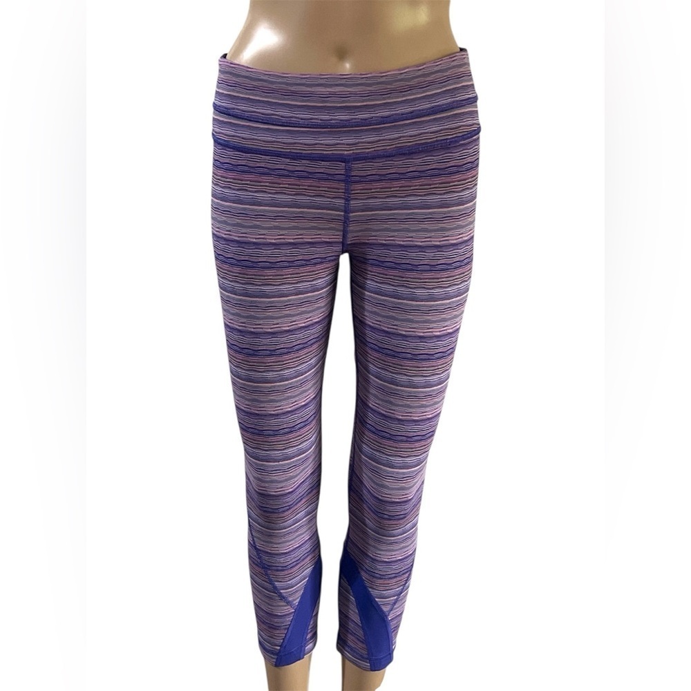 Lululemon Athletica Purple and Blue Leggings with Wide Waistband Sz/6